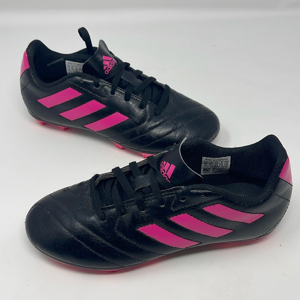ADIDAS: Outdoor Goletto Soccer Cleats, Kids Size 3. Pink/Black